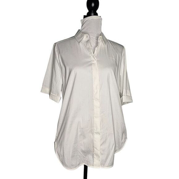 COS Short Sleeve Buttondown Shirt White Size 12 - Picture 1 of 9